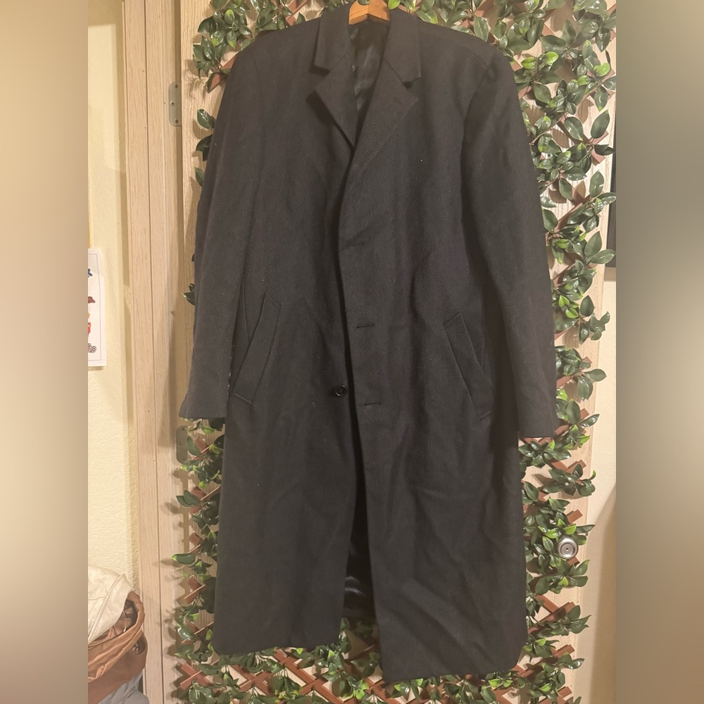 Brooks Brothers Lambswool Charcoal Trench Coat